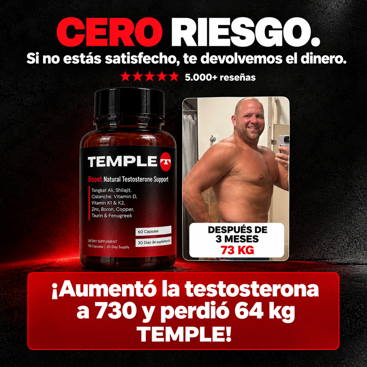 Temple | Apoyo natural para la testosterona