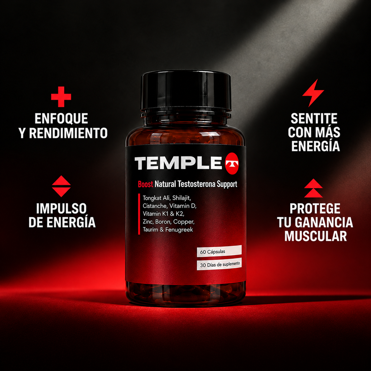 Temple | Apoyo natural para la testosterona